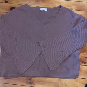 By Together Women's Taupe V-Neck Sweater